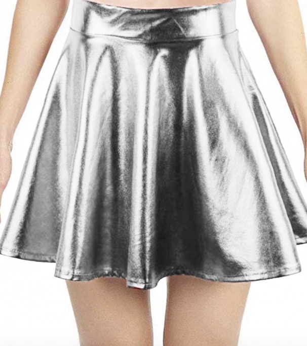 חצאית מטאלית בצבע כסף