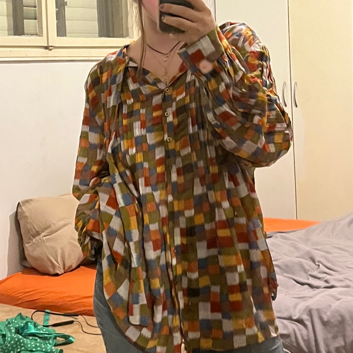 מכופתרת ארוכה צבעונית ומגניבה🤎