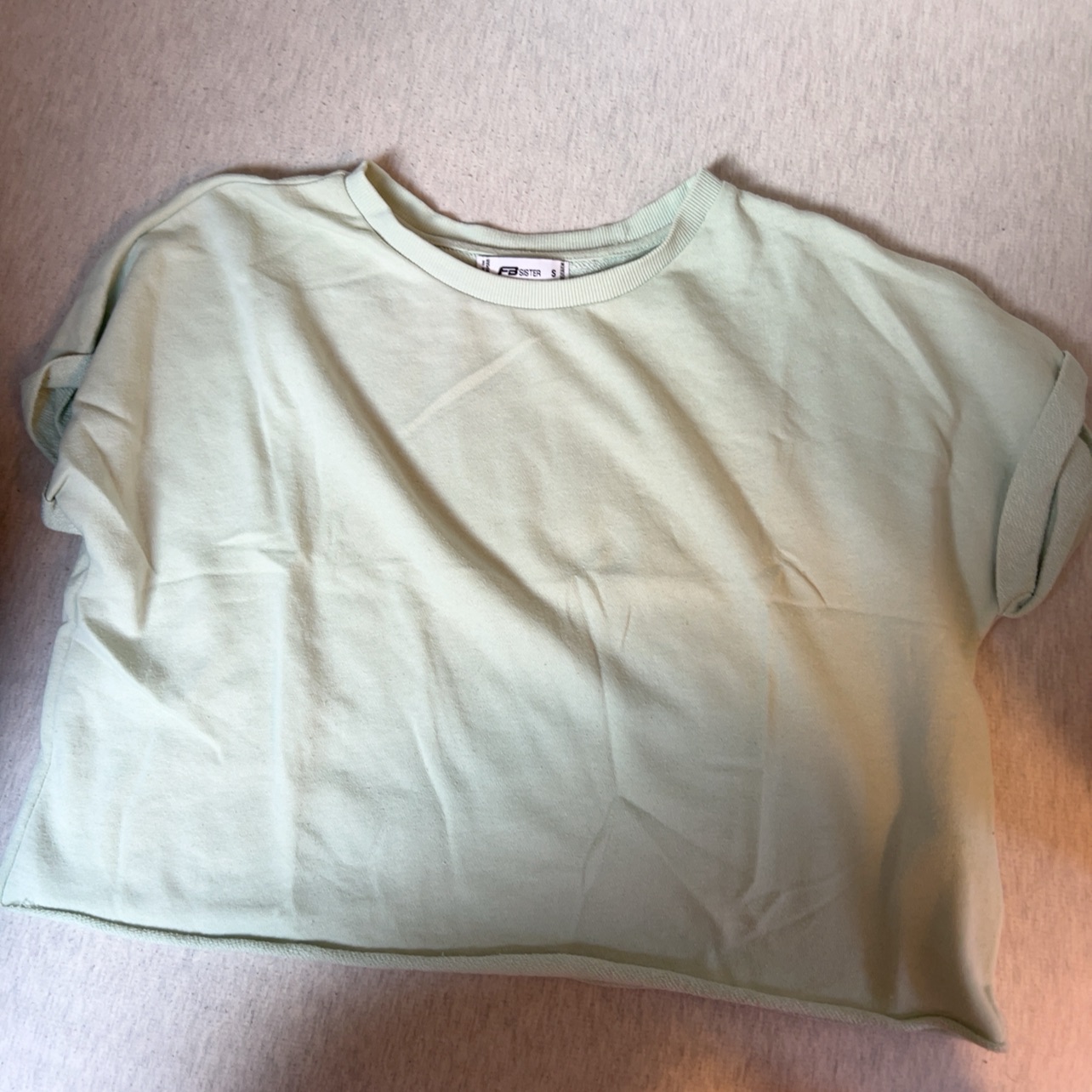 חולצה קצרה קרופ מנטה