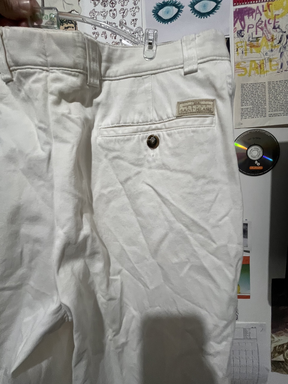 מכנס וינטג׳ לבן ( אין מידה, אני משערת 34-6)🤍