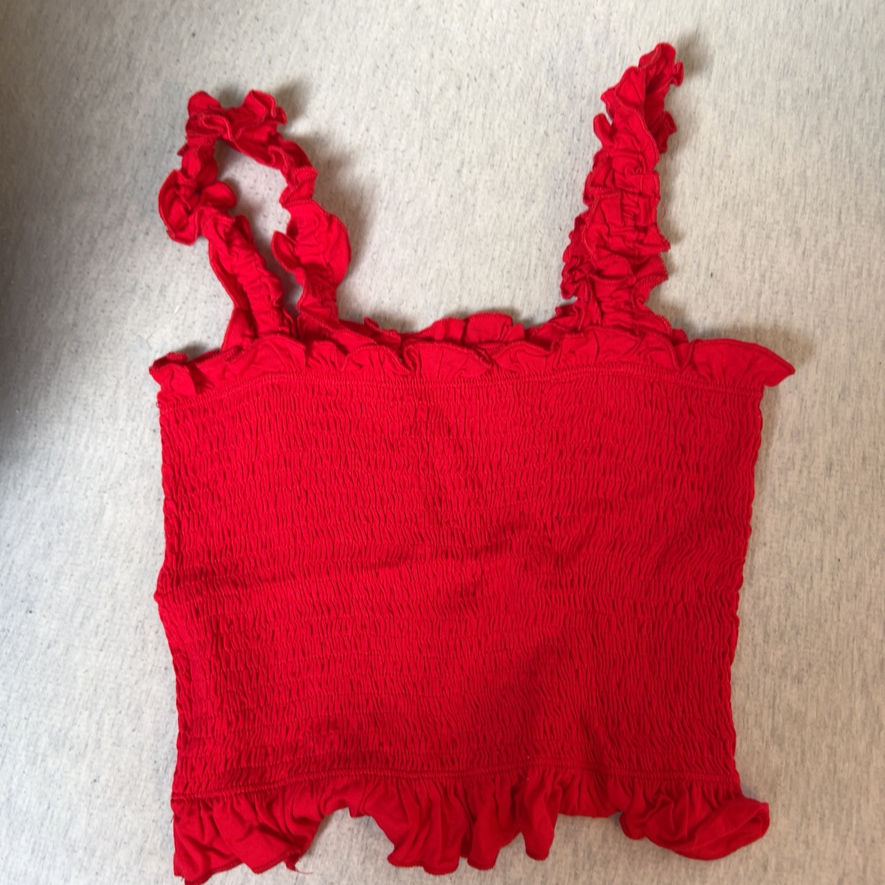 גופיית מלמלות וכיווצים אדומה