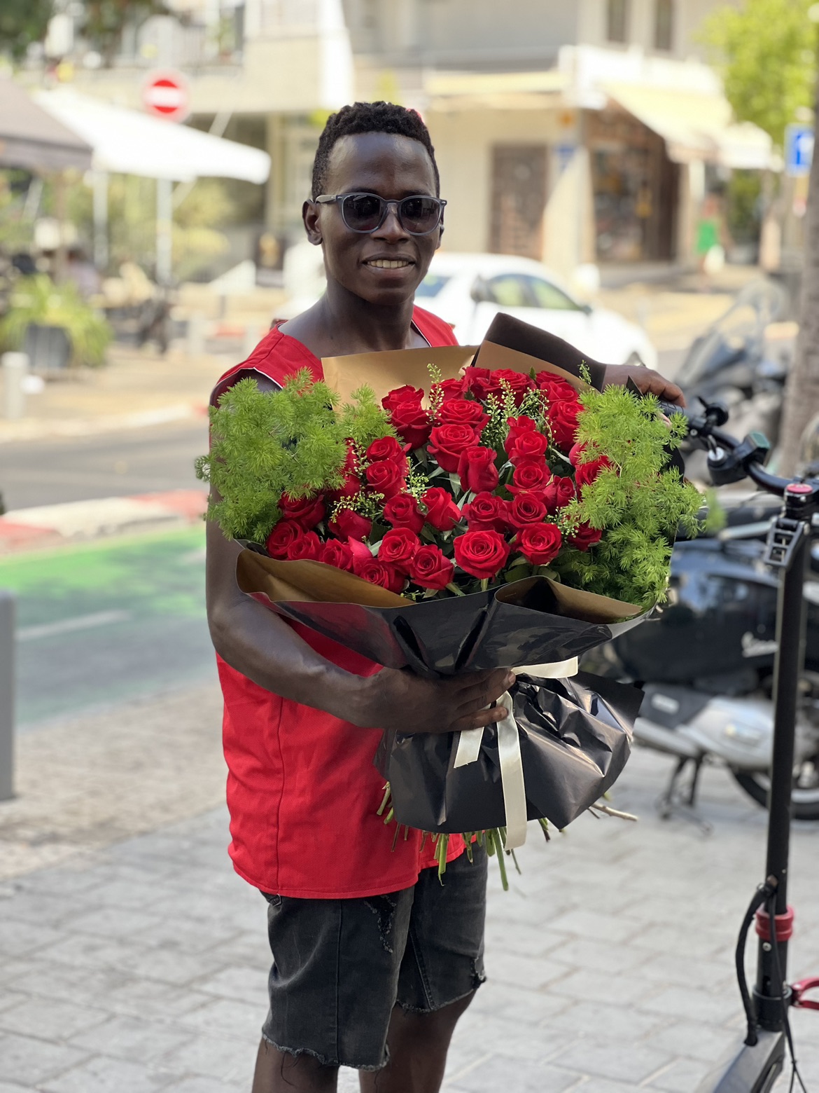 זר שושנים לב אוהב