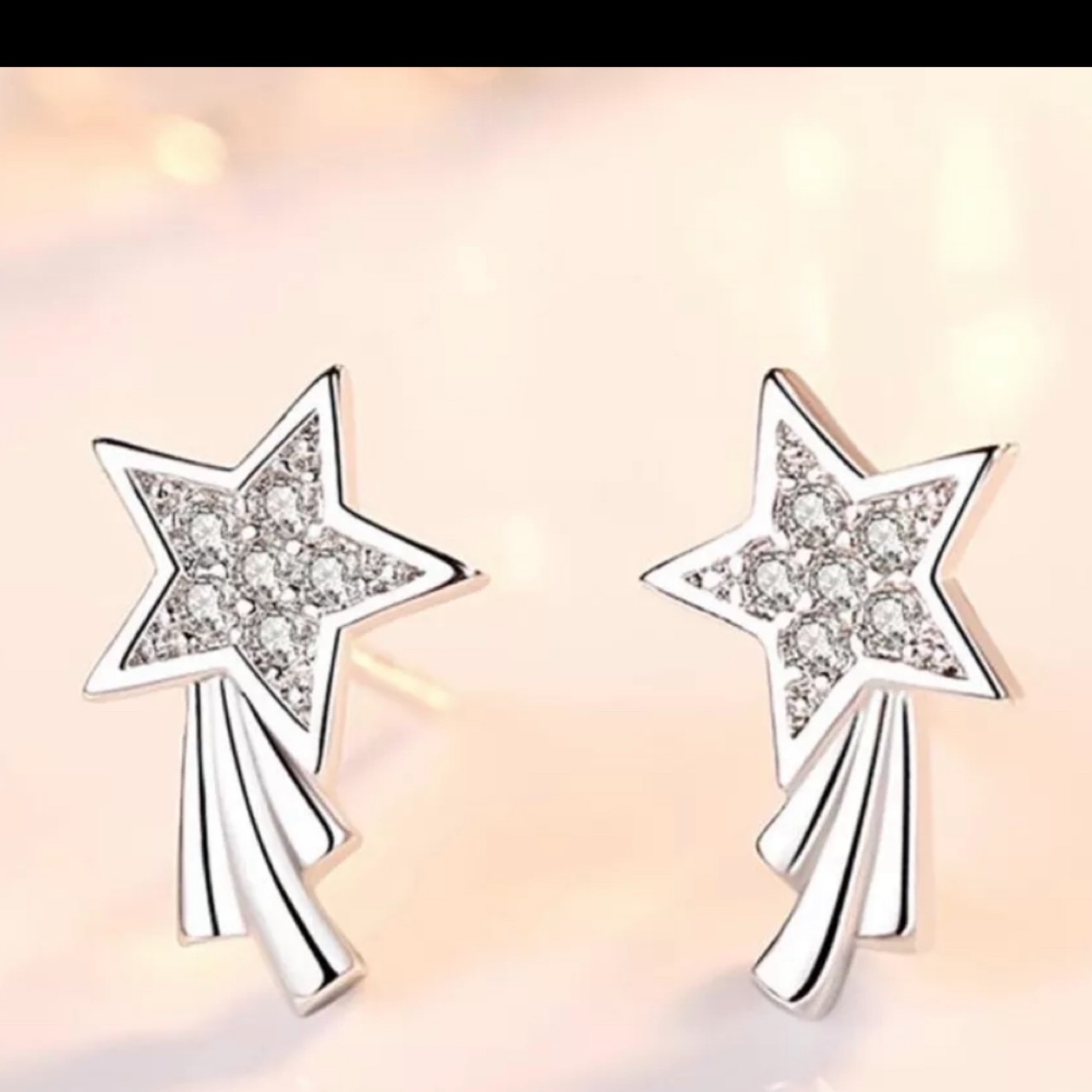 עגילים כסף אמיתי בצורת כוכב עדינים ביותר 