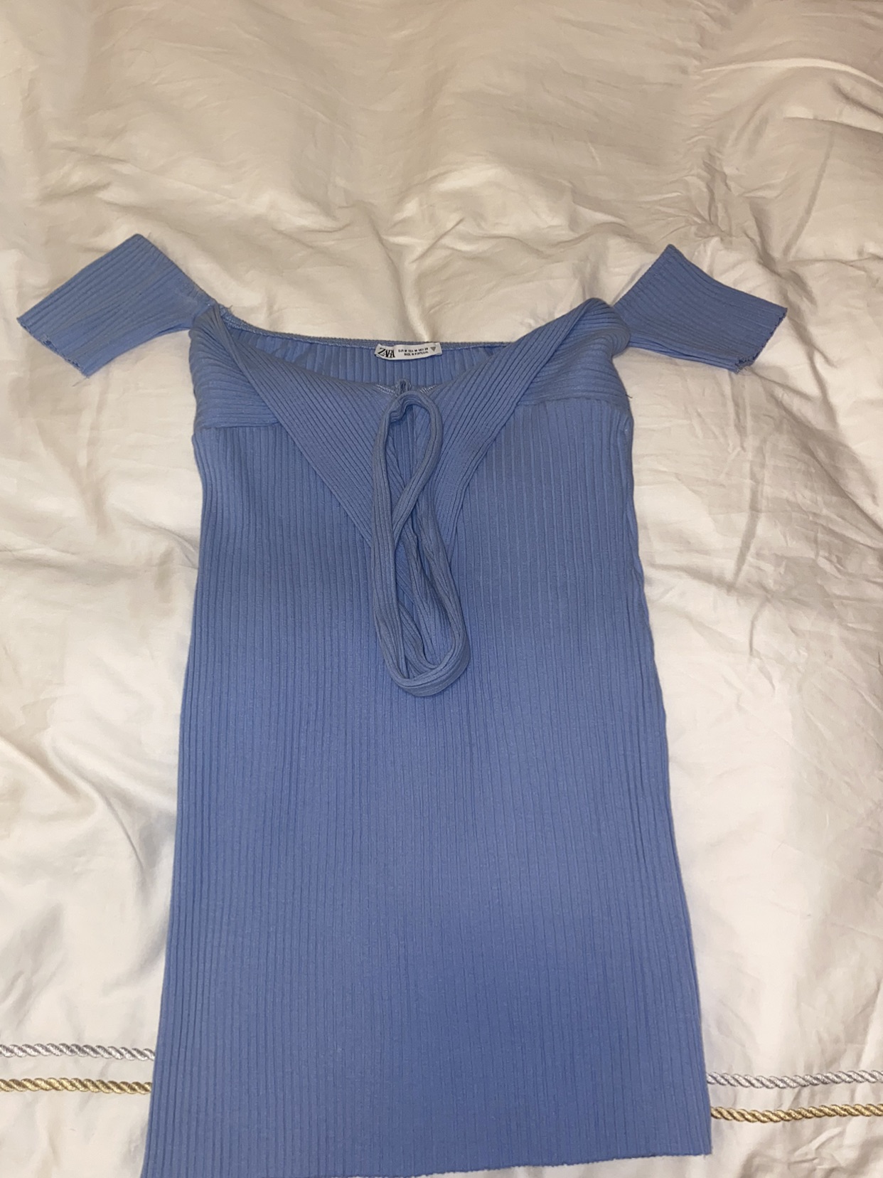 שמלה מZARA, כחול בייבי, מידה M, נלבשה פעם אחת בלבד 