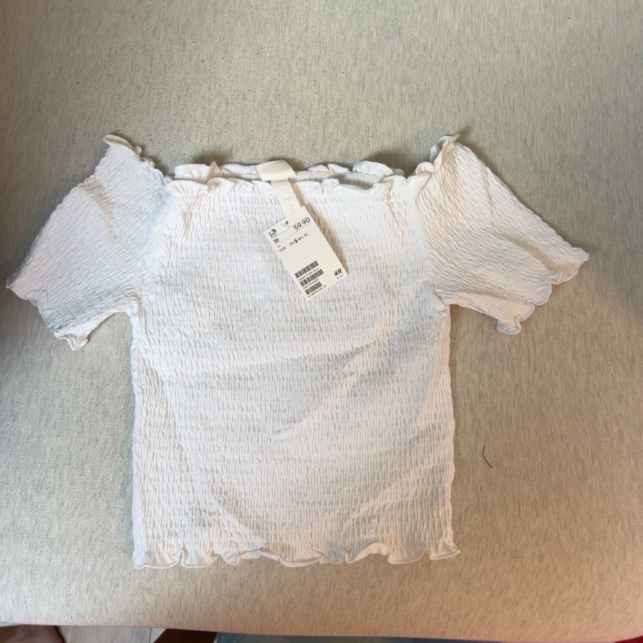 חולצה כיווצים לבנה