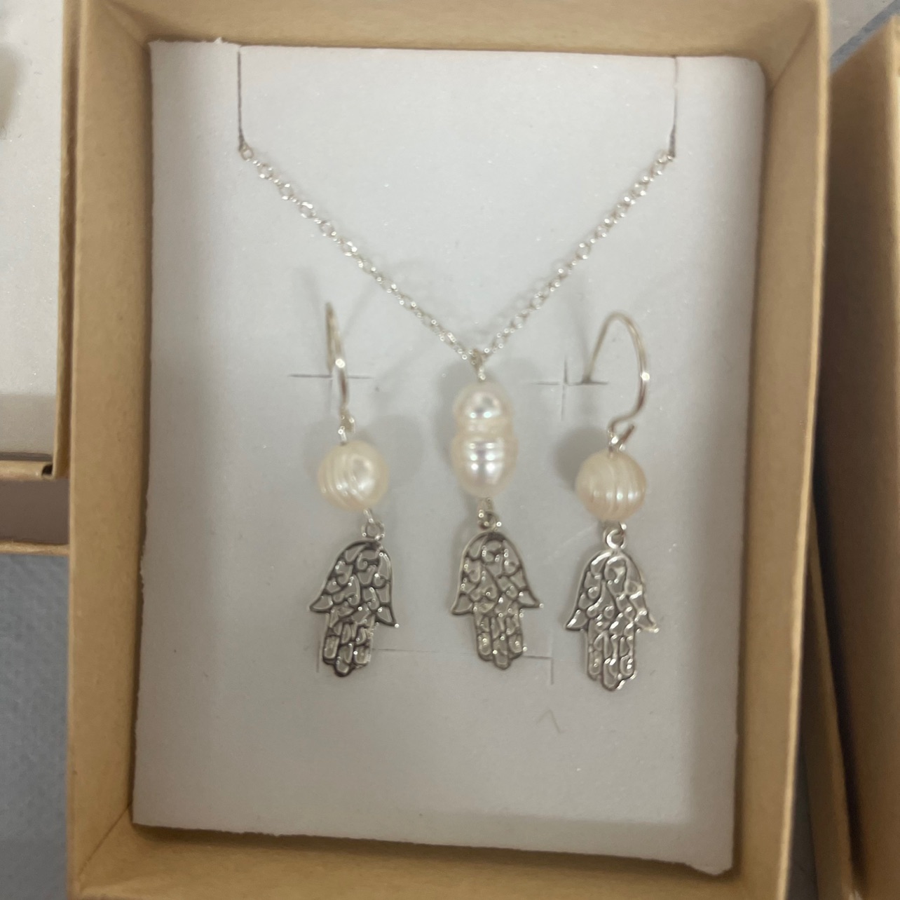 סט מושלם מכסף אמיתי ופנינים