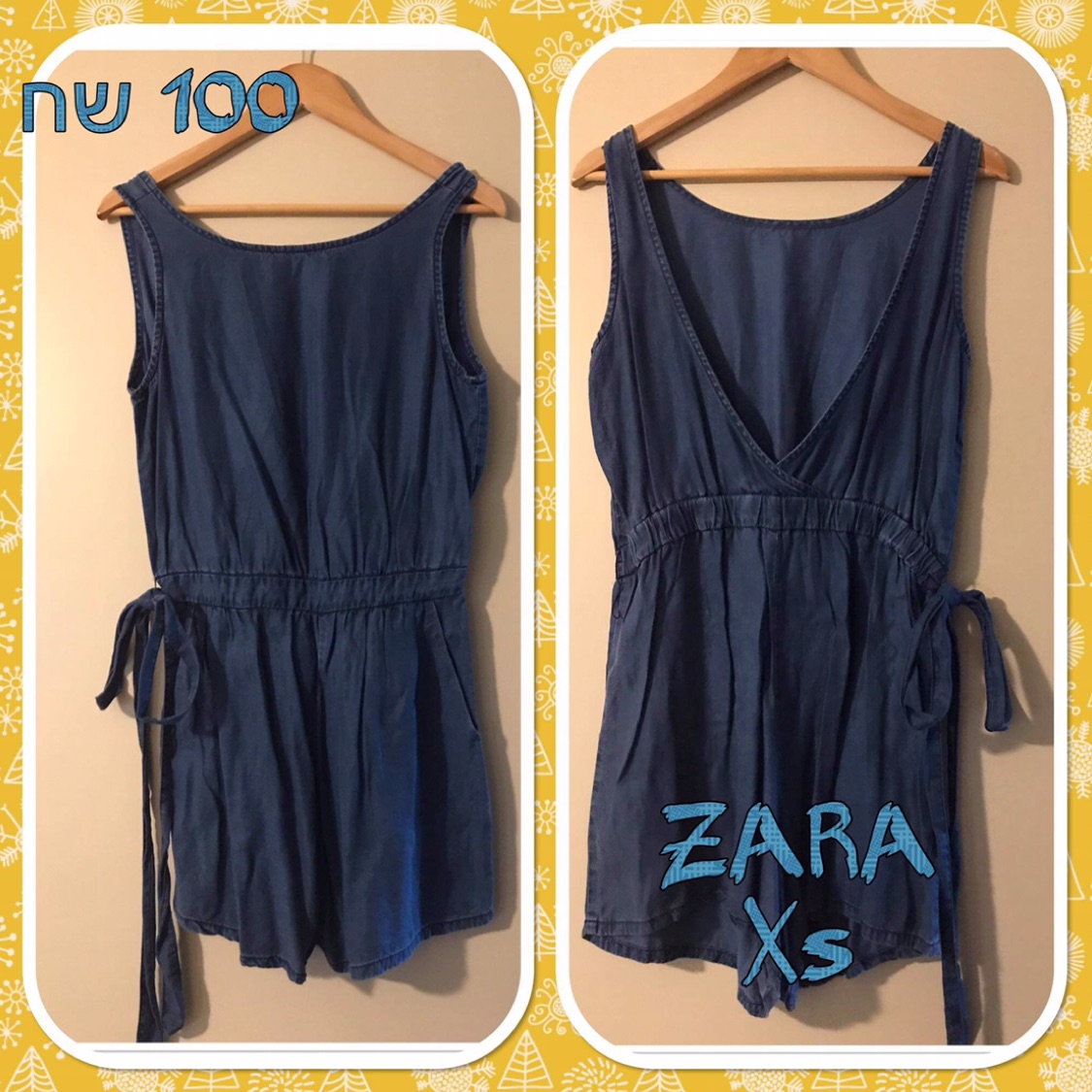 אוברול גינס דק Xs Zara 