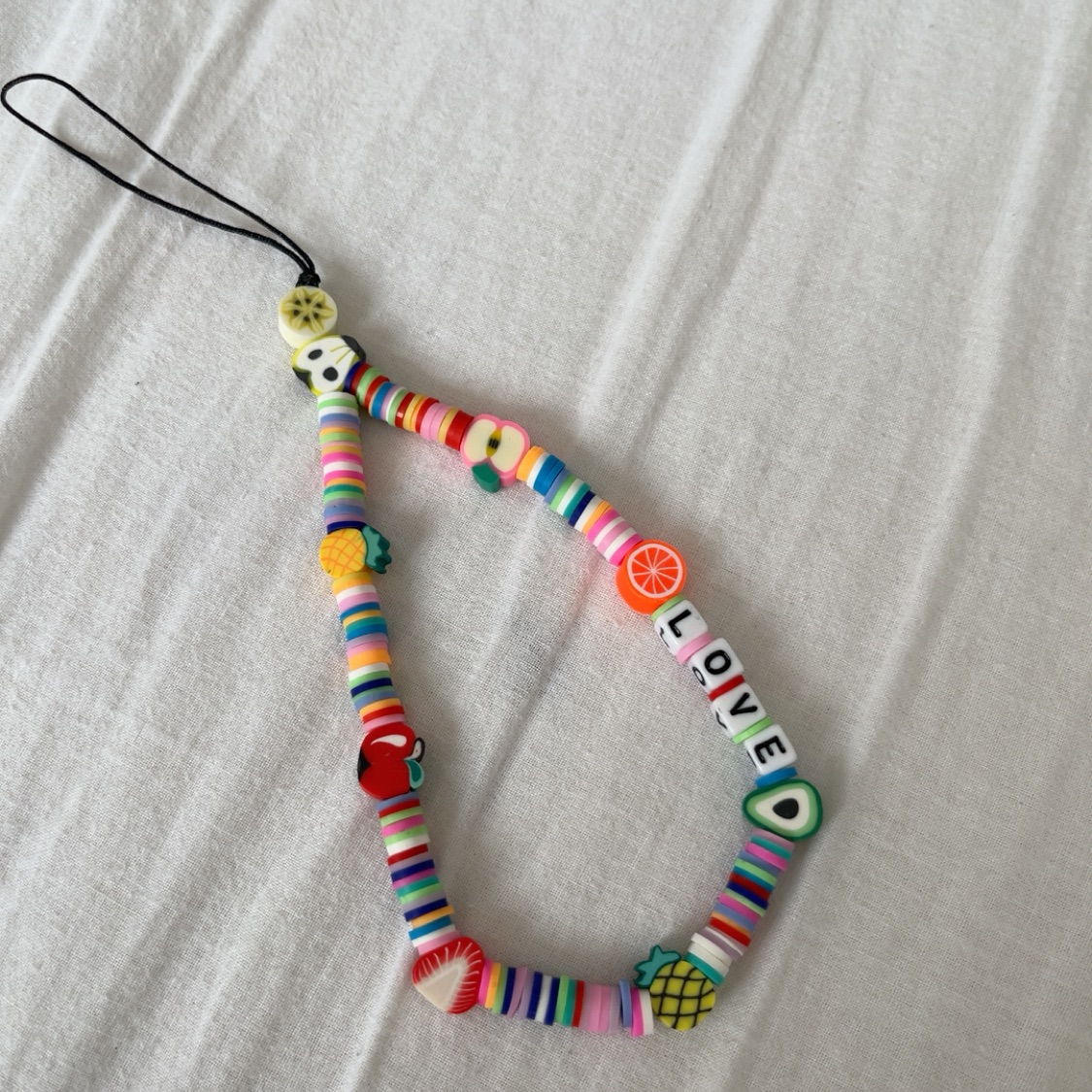 שרשרת לטלפון חרוזים צבעונים 