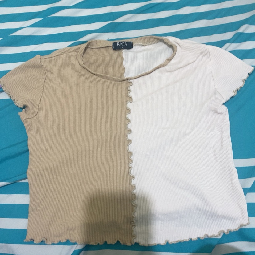 חולצה קצרה חצי חצי מידה m