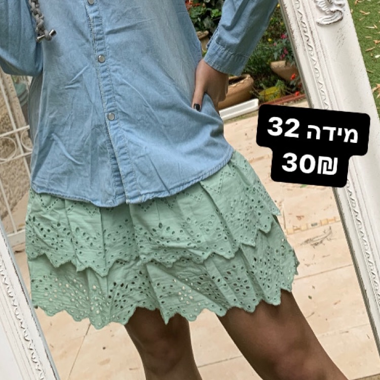 חצאית מיני ירוקה רנואר