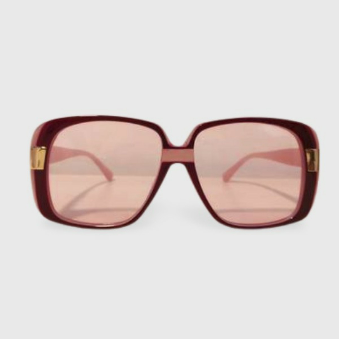 משקפי שמש וינטג'מרובע ורוד