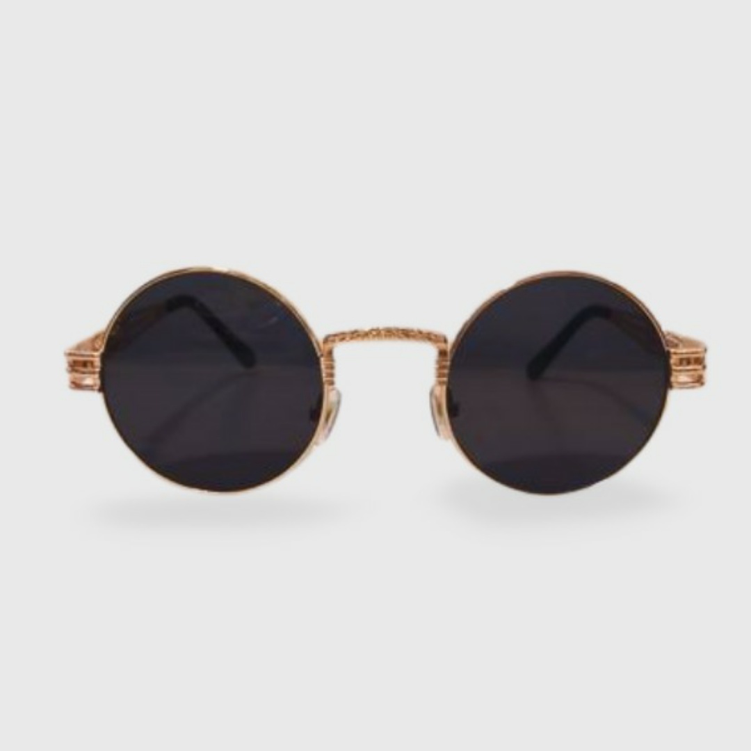 משקפי שמש פאנק עגול שחור 