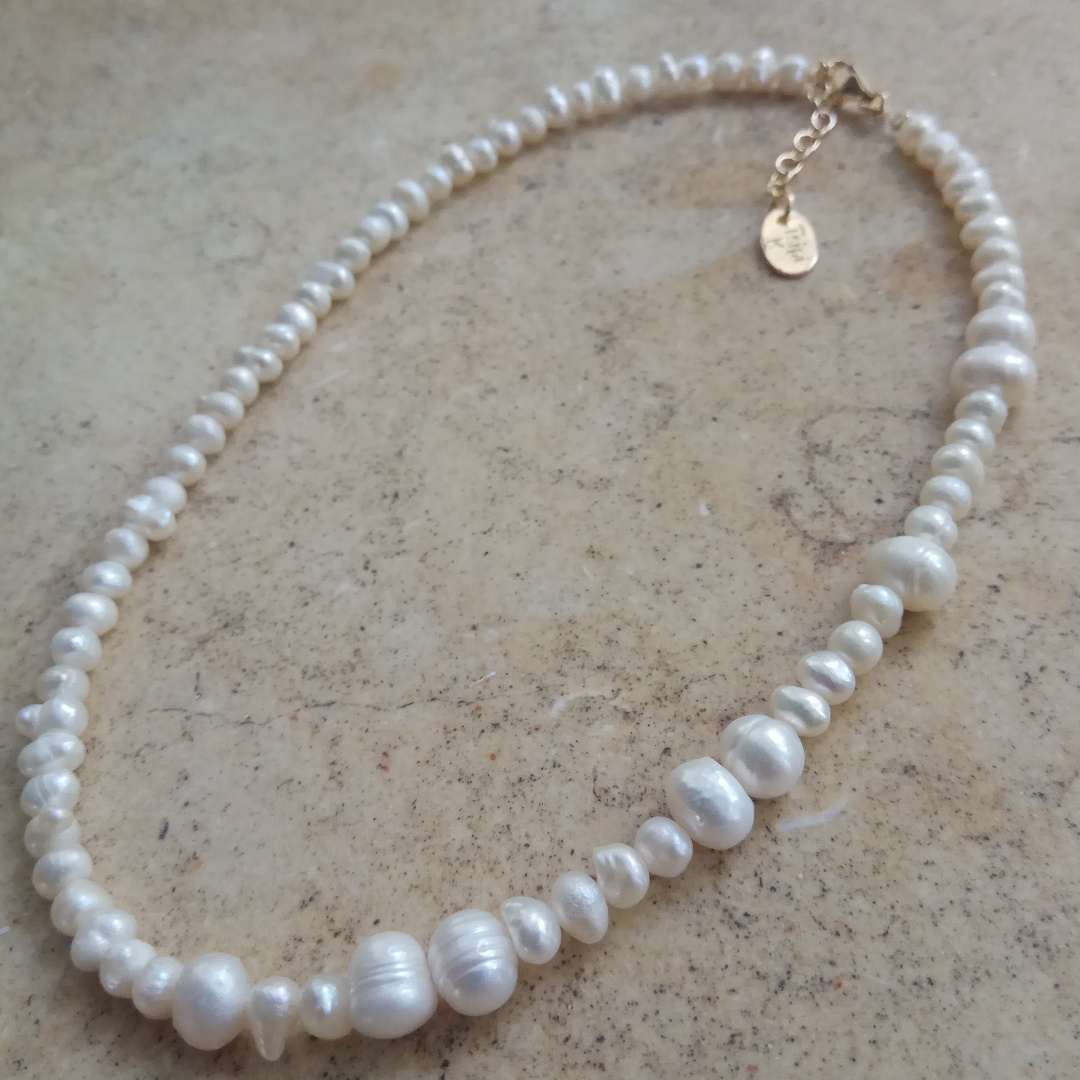 שרשרת פנינים אמיתיות קלאסית