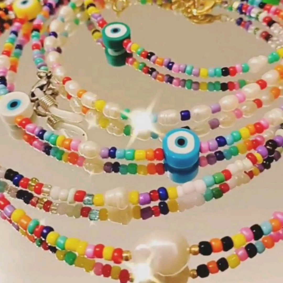 שרשרת ריינבו בשילוב פנינה לצוואר או למשקפיים