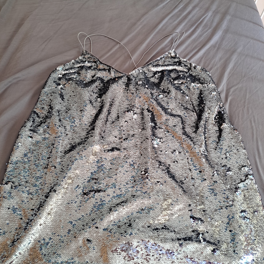 שמלת פייטים כסף